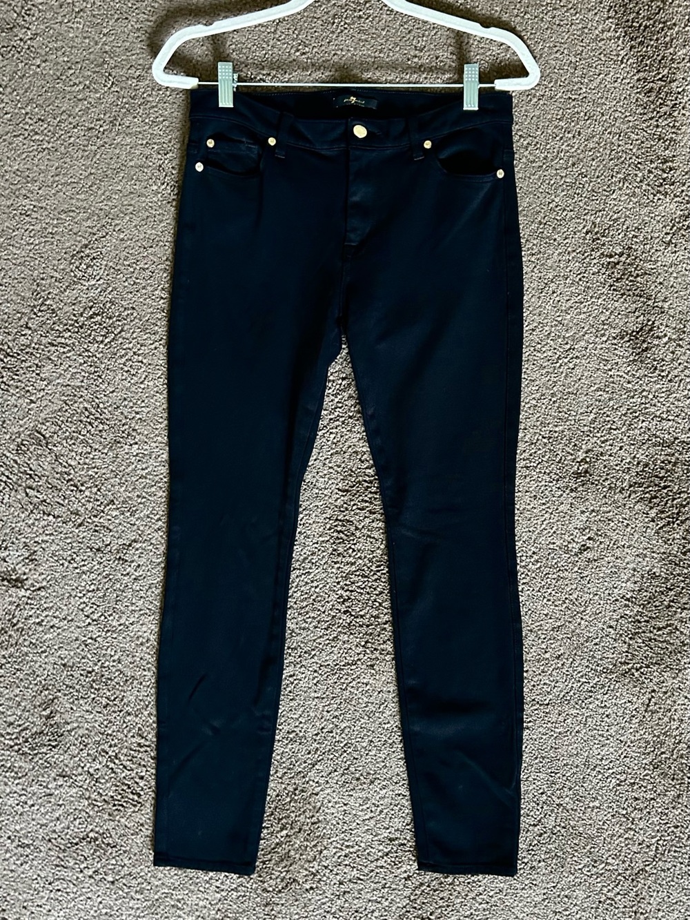 Black Women’s 7 for all Mankind Stretchy Skinny Denim Jeans Pants Size 29